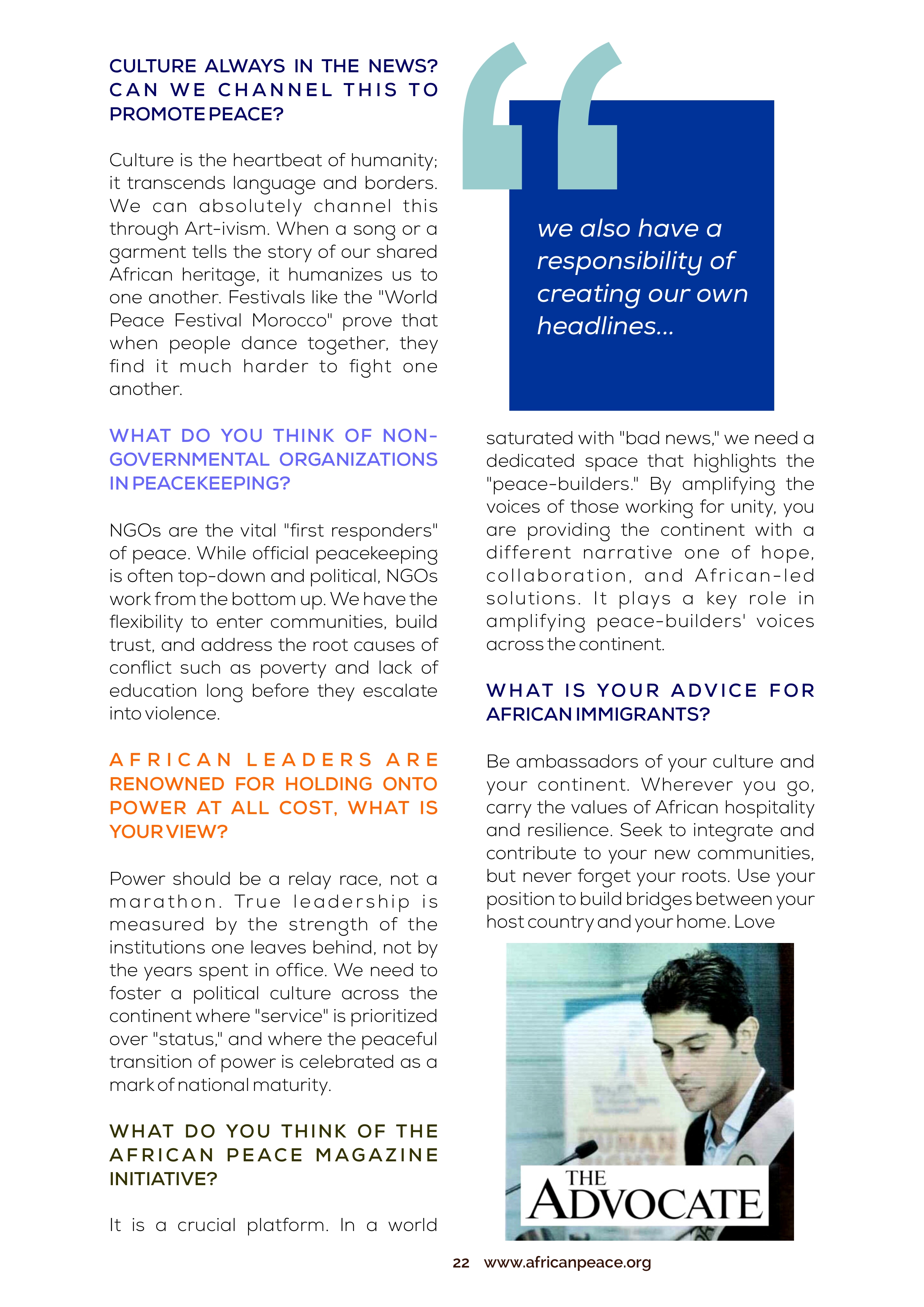 African Peace Magazine Page 22